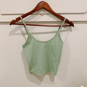 TRADED!! Cropped green PacSun tank top